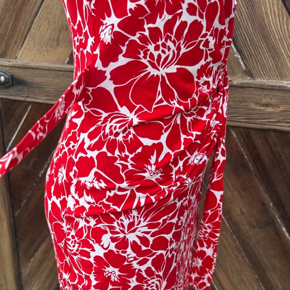Diane Von Furstenberg Zoe in Dahlia small Poppy  Floral Mini Red Dress 0 - Picture 7 of 13